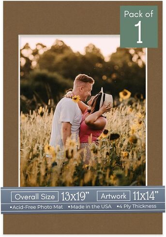 CountryArtHouse Light Purple Acid Free 13x19 Picture Frame Mats with White Core Bevel Cut for 11x14 Pictures - Fits 13x19 Frame - One Mat - with Bag & Backing in Kuwait