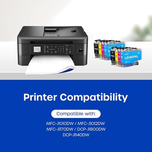 LC401XL LC401 Ink Cartridges Compatible with Brother LC401XL LC401 XL LC-401 Ink Cartridges Replacement for Brother MFC-J1010DW MFC-J1012DW MFC-J1170DW MFC-J1800DW Printer (8 Pack, BK/C/M/Y) in Kuwait