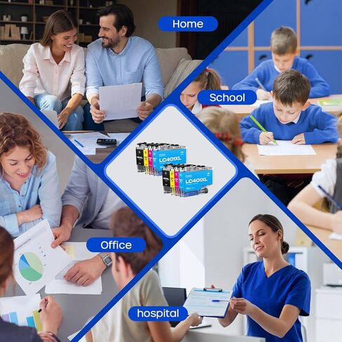 LC401XL LC401 Ink Cartridges Compatible with Brother LC401XL LC401 XL LC-401 Ink Cartridges Replacement for Brother MFC-J1010DW MFC-J1012DW MFC-J1170DW MFC-J1800DW Printer (8 Pack, BK/C/M/Y) in Kuwait