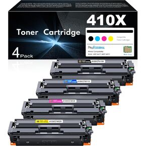 410X خراطيش حبر 4 عبوات بديلة عالية الإنتاجية لطابعة HP 410X 410A للاستخدام مع طابعة Color Pro MFP M477fnw M477fdw M477fdn M452dn M452dw M452nw (أسود سماوي أصفر أرجواني) in Kuwait