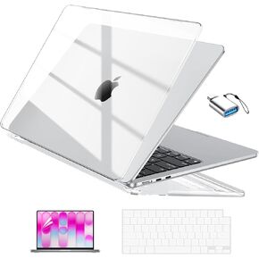 EooCoo for MacBook Neo Case 13 inch 2026 Model A3404 with A18 Pro Chip, Scratch Resistant Protective Hard Shell Case & Keyboard Cover & Screen Film & Type C, Crystal Clear in Kuwait