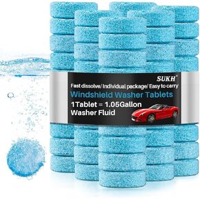 Sukh 150 Car Windshield Washer Tablets - Washer Fluid Tablets Glass Cleaner Concentrate Car Windshield Wiper Fluid Car Windshield Cleaner in Kuwait