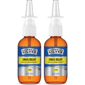 هيدروسول الفضة الغروية النشطة بيولوجيًا من الفضة السيادية لدعم المناعة - 10 جزء في المليون - 2 أونصة - رذاذ الأنف - عبوة من قطعتين in Kuwait