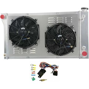 Full Aluminum 3 Row Radiator + Shroud Fan Replacement for Chevy C/K/G/P C10 C20 C30 Pickup Thermostat Relay Kit 1968 1969 1971 1970 1969 1968 1967 in Saudi Arabia