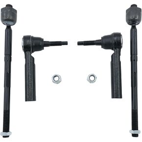 طقم نهاية قضيب الربط الأمامي الداخلي والخارجي 4 قطع متوافق مع شيفروليه سيلفرادو 1500 LD Tahoe Suburban، GMC Sierra 1500 Sierra 1500 Limited Yukon Yukon XL، لكاديلاك إسكاليد ESV ES800948 EV800938 in Kuwait