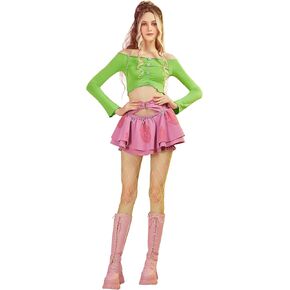 Winx Club Women's Off The Shoulder Crop Top Long Sleeve T Shirt Y2K Streetwear Tight Tee Top in Kuwait