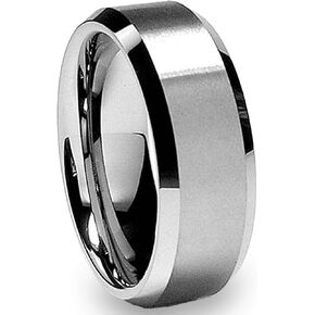 Metal Masters 8MM High Polish/Matte Finish Men's Tungsten Ring Wedding Band Sizes 6 to 15 in Kuwait