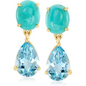 روس سيمونز فيروزي و6.75 قيراط. t.w. أقراط متدلية من التوباز الأزرق السماوي من الذهب عيار 18 قيراطًا فوق الجنيه الاسترليني in Kuwait