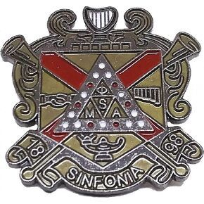 Phi Mu Alpha Sinfonia Shield Lapel Pin [Silver - 1.125"T] - ID#66482 in Kuwait