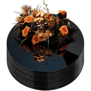 12 قطعة 10 بوصة مرآة زينة مركزية سمك 1.5 ملم (أسود) in Kuwait