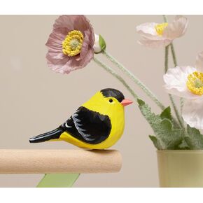 تمثال الكاردينال الشمالي المصنوع يدويًا من الخشب الصغير لديكور المنزل، تمثال طيور الكاردينال الحلو بارتفاع 9.9 سم، نحت الديكور منحوتة مصغرة للحيوانات الصغيرة (ذكر الكاردينال) in Kuwait