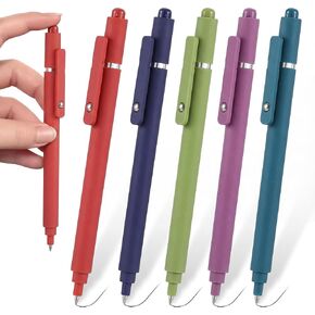 5 Pcs Left Handed Gel Pens Left Handed Quick Drying Pens Click Gel Pen Smooth Writing Black Ink 0.5mm for Journaling Writers School Supplies Calligraphy Office Gift Home Work (Vintage) in Kuwait