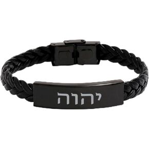 Personalization Stainless Steel Hebrew Bible Verses Engraved Bangle Bracelet - Psalm 23:4 Christian Jewish Religious Jewelry Gift for Women Men, Adjustable Scripture Cuff in Kuwait