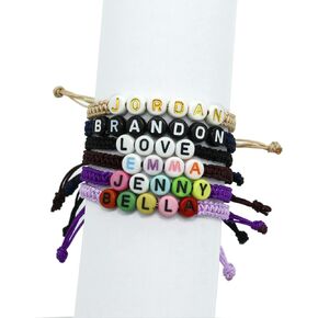 سوار اسم شخصي للنساء والرجال في سن المراهقة الفتيات أفضل صديق هدايا التخرج عيد ميلاد قابل للتعديل الأساور المنسوجة الأخت ابنة عيد الأم أمي أنثى الصداقة مجوهرات للجنسين in Kuwait