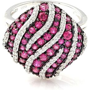 925 Sterling Silver Simulated Gemstones Square Statement Ring, Size 7 in Kuwait