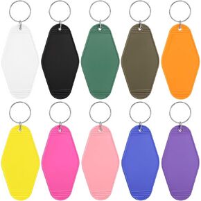 10-Piece Motel Keychain Blank,Vintage Rhombus Hotel Keychain Blank Kit (10 Colors),Motel Keychains,Gift Bags for DIY Luggage Tags, Hotel Keepsakes & Crafts in Kuwait