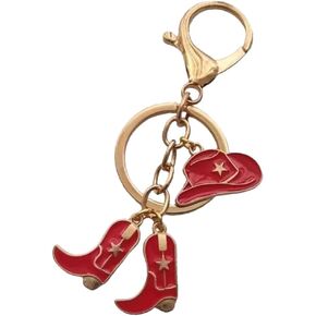 EVKILKJS Western Keychain for Women Cowboy Hat Cowgirl Boots Key Ring Western Charm Cowgirl Bag Accessories for Women Creative Fashion Jewelry in Kuwait