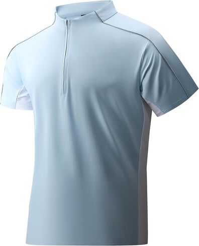 Alex Vando Men's Golf Polo Shirt Athletic Zip Up Short Sleeve Quick Dry Performance Shirt in Kuwait