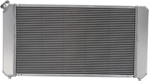 CU1826 Aluminum Radiator for 1986-2005 Chevy S10 Blazer C1500 GMC Savana Jimmy LS Radiador 3 Row Crossflow Radiators Shroud 2x12" Fans 87 88 89 90 91 92 93 94 95 96 97 98 99 00 01 02 03 04 in Kuwait