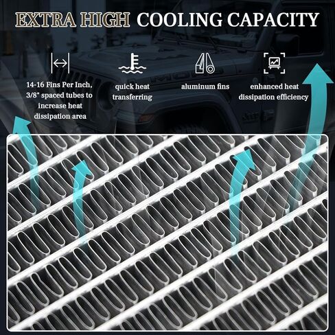 CU1826 Aluminum Radiator for 1986-2005 Chevy S10 Blazer C1500 GMC Savana Jimmy LS Radiador 3 Row Crossflow Radiators Shroud 2x12" Fans 87 88 89 90 91 92 93 94 95 96 97 98 99 00 01 02 03 04 in Kuwait