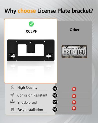 XCLPF دعامة لوحة الترخيص الأمامية متوافقة مع Honda Accord 4dr 2006-2007 إطار لوحة الترخيص الأمامي حامل لوحة الترخيص استبدال OE 71145-SDA-A10 in Kuwait