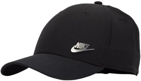 قبعة جوردان نايكي المعدنية بشعار النادي قبعة معدنية Futura SNAPBACK مقاس موحد (أسود × فضي) in Saudi Arabia