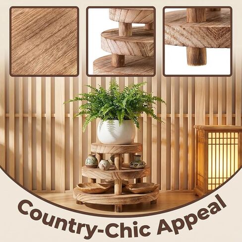 4 PCS 5/6/7/8 Inch Wooden Risers for Display Wood Pedestal Stand Mini Tray Stand Round Wooden Pedestal Holder for Decor Indoor Home Kitchen Counter Tiered Tray Collectibles(Light Brown) in Kuwait