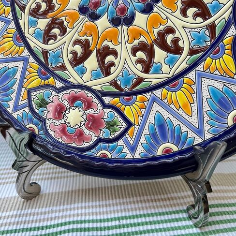 حامل معدني كبير مقاس 10 بوصة بلمسة نهائية من النيكل العتيق | حامل الطبق | حامل العرض | حاملات إطار معدني للصور طبق طبق زخرفي | 25 سم (ارتفاع) × 15 سم (عميق) | حامل الصور | طاولات الزفاف in Kuwait