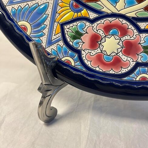 حامل معدني كبير مقاس 10 بوصة بلمسة نهائية من النيكل العتيق | حامل الطبق | حامل العرض | حاملات إطار معدني للصور طبق طبق زخرفي | 25 سم (ارتفاع) × 15 سم (عميق) | حامل الصور | طاولات الزفاف in Kuwait