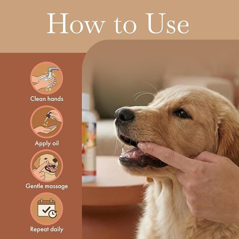 زيت تسنين مؤخرة الحيوانات الأليفة للجراء لوقف المضغ وتخفيف الانزعاج | طبيعي بالكامل، عضوي، آمن للكلاب، خالي من المواد الكيميائية (2 أونصة) in Kuwait