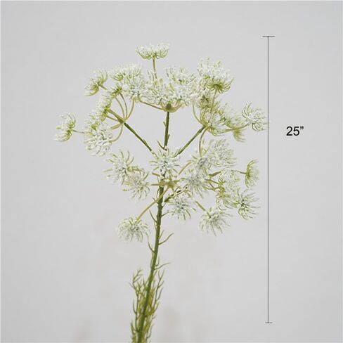 3 قطعة الاصطناعي الأبيض الملكة آن الدانتيل الزهور الجذعية فو Ammi Majus زهرة لباقات زهرية ديكور المنزل مكتب الزفاف in Kuwait