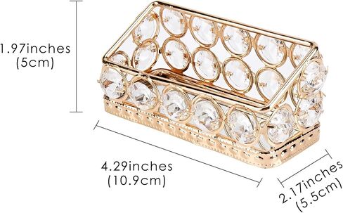 Silver Business Card Holder Stand with Crystal Accents – Elegant Desk Organizer for Office, Reception, and Home Decor in Kuwait