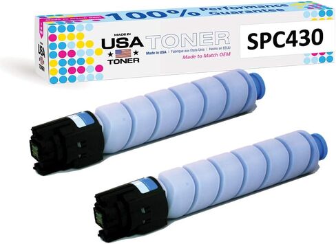 MADE IN USA TONER Compatible Replacement for use in Ricoh Aficio SP C430DN, SP C431DN, SP C431DN-HS, SP C440DN, Savin CLP37DN, CLP42DN, 821108 (Cyan, 2pk) in Saudi Arabia