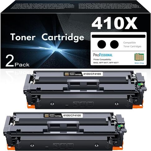 410X خراطيش حبر 4 عبوات بديلة عالية الإنتاجية لطابعة HP 410X 410A للاستخدام مع طابعة Color Pro MFP M477fnw M477fdw M477fdn M452dn M452dw M452nw (أسود سماوي أصفر أرجواني) in Kuwait