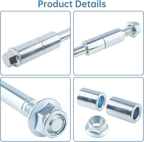 Windance 12mm 270mm Rear Axle and 225mm Front Axle Wheel Axle Nut Bolt Fit for Coleman CT100U Mini Bike 97cc 100cc 2.5 3.0HP Powersports, High Strength Steel Alloy Wheel Axle Shaft Kit in Saudi Arabia
