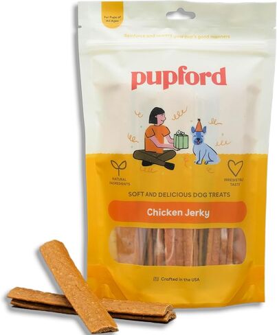 Pupford Chicken Jerky for Dogs & Puppies, All-Natural, Healthy Dog Treats, No Fillers, Made in USA (10 oz) in Kuwait