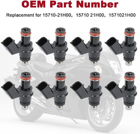 8 قطعة استبدال حاقن الوقود لـ 15710-21H00 15710 21H00 متوافق مع سوزوكي GSX1300R Hayabusa 2008-2012 GSX1300BK B-King 2008 GSX-R1000 2007-2014 King Quad 400 LTF400F ASi FSi 2011-2013 in Saudi Arabia