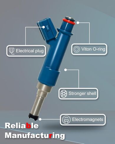 4-Count Fuel Injector Compatible with Prius 2010-2015, Tundra 2012-2013, Sequoia 2012-2013, Lexus CT200H - L4 1.8L & V8 5.7L Replacement for 84212373 FJ1055 23209-39195 23250-37020 23209-37020 in Kuwait
