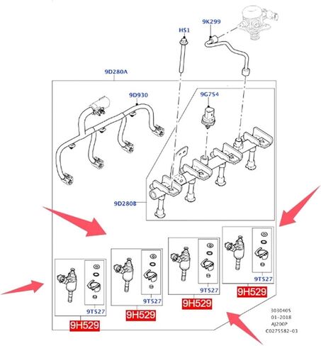 T2H33701 LR105426 LR105427 LR134725 T2H33700 FUEL INJECTOR Compatible with JAGUAR XF XE E-PACE LAND ROVER Discovery Sport VELAR EVOQUE in Kuwait