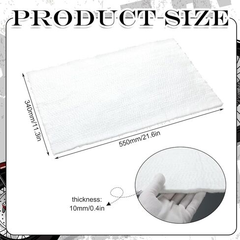 1 Pcs Muffler Packing Motorcycle Exhaust Packing Fiberglass Muffler Mat for 2-stroke 4-stroke Motorcycle ATV Dirt Bike for Exhaust Pipe Insulation Silencer (0.4" X 21.6" X 11.3") in Kuwait