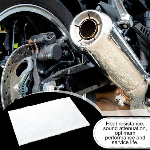1 Pcs Muffler Packing Motorcycle Exhaust Packing Fiberglass Muffler Mat for 2-stroke 4-stroke Motorcycle ATV Dirt Bike for Exhaust Pipe Insulation Silencer (0.4" X 21.6" X 11.3") in Kuwait
