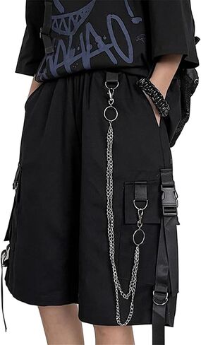 Kisswow السراويل البضائع مع سلسلة السراويل الجنية الجرونج الملابس Techwear السراويل الملابس الكورية فاسق الملابس Harajuku Jorts in Kuwait