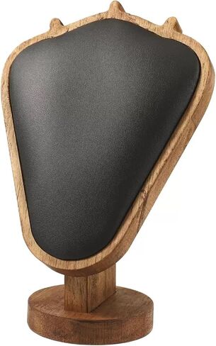 8.27 بوصة × 5.51 بوصة قلادة خشبية عرض سلسلة تمثال نصفي حامل مجوهرات جلدية قلادة لوحات عرض الطاولة حامل (أبيض) in Kuwait