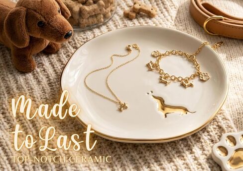 InnoBeta Dachshund Gifs for women, Ceramic Jewelry Tray Decorative Trinket Dish for Rings Earrings Necklaces Bracelet Watch Keys, Gifts for Birthday, Mother's Day, Christmas - 4.75" in Saudi Arabia