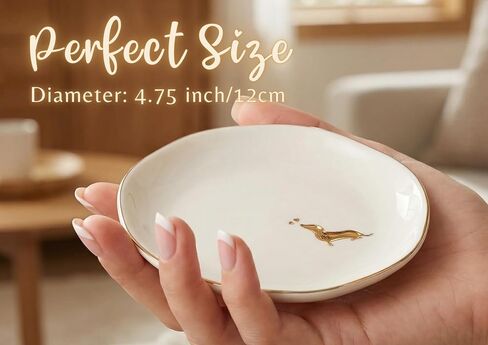 InnoBeta Dachshund Gifs for women, Ceramic Jewelry Tray Decorative Trinket Dish for Rings Earrings Necklaces Bracelet Watch Keys, Gifts for Birthday, Mother's Day, Christmas - 4.75" in Saudi Arabia