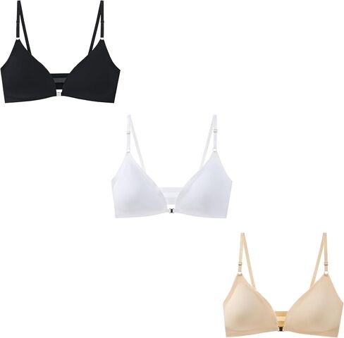 Women Ice Silk Seamless Bralettes Front Closure Wireless Padded Bra in Saudi Arabia