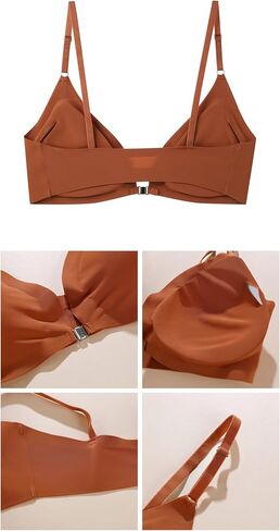 Women Ice Silk Seamless Bralettes Front Closure Wireless Padded Bra in Saudi Arabia