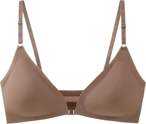 Women Ice Silk Seamless Bralettes Front Closure Wireless Padded Bra in Saudi Arabia