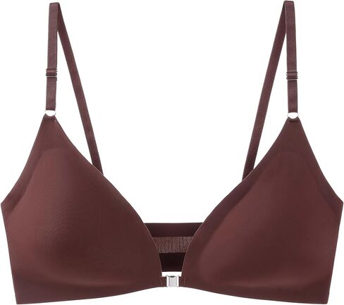 Women Ice Silk Seamless Bralettes Front Closure Wireless Padded Bra in Saudi Arabia