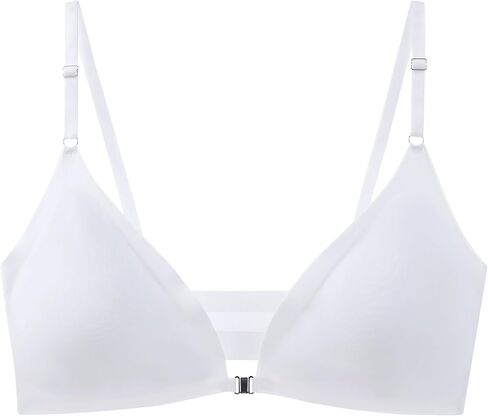 Women Ice Silk Seamless Bralettes Front Closure Wireless Padded Bra in Saudi Arabia